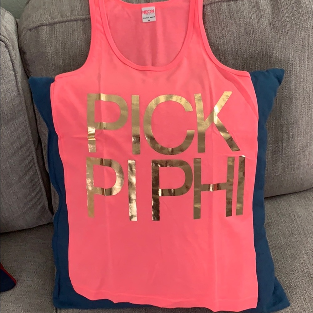 Pi Beta Phi Neon Pink Tank Top